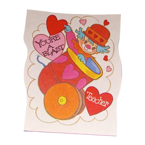 🎯 Vintage Valentines Card, Clown, Teacher - Picture 4 of 4
